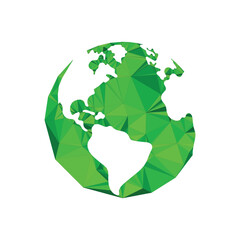 Poster - earth globe geometric design. vector illustration.