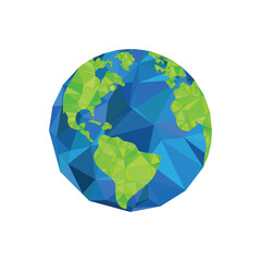 Poster - earth globe geometric modern plexus effect. vector illustration.