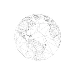 Poster - earth globe design with plexus line style. vector illustration.