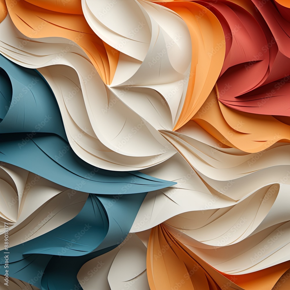An abstract paper background with vibrant colors and dynamic wavy ...