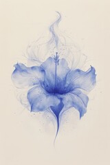 Aufkleber - Glowing blue flower radiating ethereal light, blending nature's beauty with a mystical and surreal artistic representation