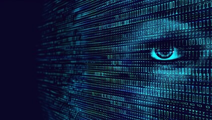 Digital Eye with Binary Background