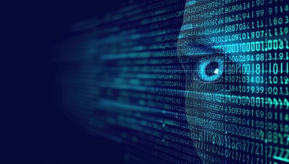 Binary Code and Digital Eye