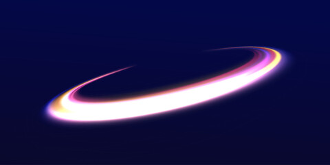 Poster - Glowing spiral. Abstract neon color glowing lines background. The energy flow tunnel. Shine round frame with light circles light effect.