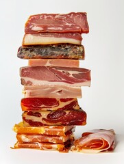 Canvas Print - Sliced prosciutto crudo or jamon.