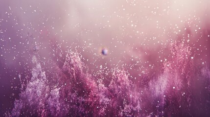Wall Mural - abstract purple bokeh background with white dots.