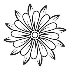 Sticker - Flower Line Art for tattoo design and coloring pages