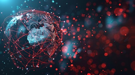 Poster - Global connection represented by an abstract 3D globe.