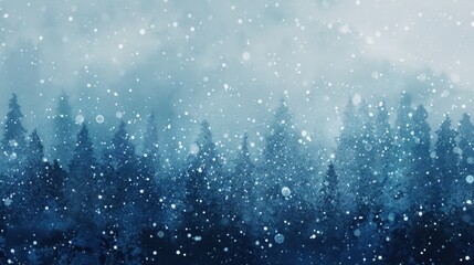Wall Mural - Snowy Forest Winter Background.
