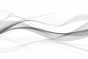Poster - Abstract waves in shades of gray flow across a white background, creating a dynamic and elegant design