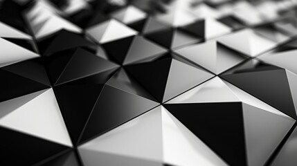 Poster - Abstract Black and White Geometric Pattern.