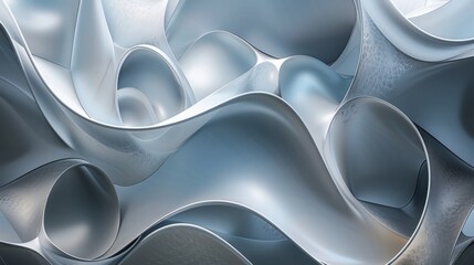 Poster - Abstract silver and grey curved background.