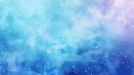Wall Mural - Watercolor Blue and Purple Galaxy Background.