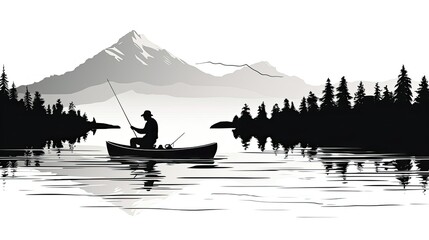 Sticker - Fishing in the lake