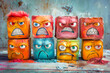 © João Macedo - Colorful cubes showing diverse human emotions of anger and frustration
