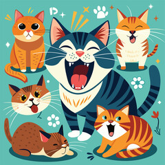 Naklejka na meble cats-use-vocalizations-like-meowing--purring--and- (2).eps