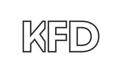 Poster - KFD logo design template with strong and modern bold text. Initial based vector logotype featuring simple and minimal typography. Trendy company identity.