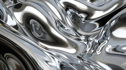 sleek chrome textures with fluid reflection