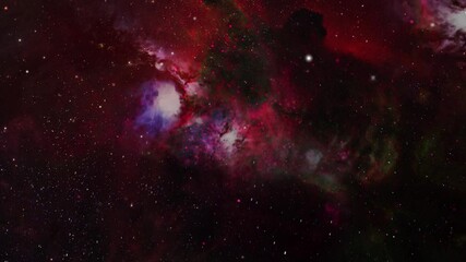 Wall Mural - Beautiful cosmic Outer Space with red nebulae