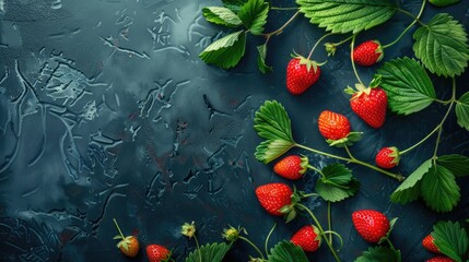 Wall Mural - Ripe red strawberries. Berry background. Healthy nutrition, vitamins.