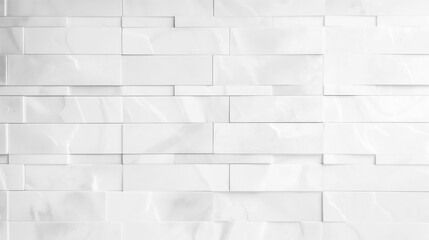 Leinwandbilder - White warble stone blocks wall, white clean smooth white stone wall with soft light. White abstract background wall surface geometrical forms
