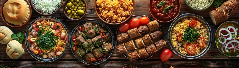 Wall Mural - Delicious Food Platter: A Feast of Flavors, Colors, and Textures - Realistic Image