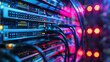 © Koplexs-Stock - Glowing cables and lights in a server room