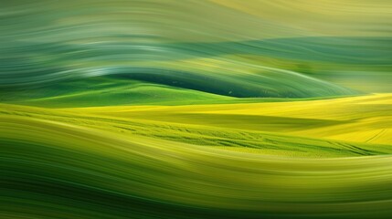 Sticker - Abstract background with blurred motion lines in green and yellow field