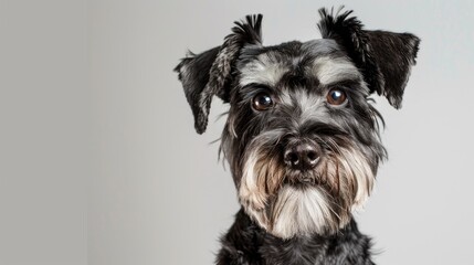 Sticker - 16 month old Schnauzer posed against white backdrop