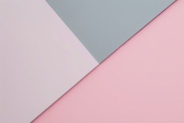 Poster - Minimalist composition featuring overlapping sheets of paper in soft pink and grey, creating a visually appealing contrast and a sense of depth