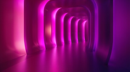 Fototapete - abstract, gradient neon dark background