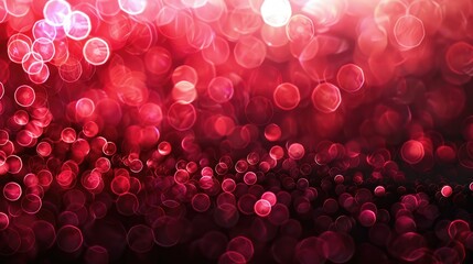 Poster - Abstract crimson lights with bokeh effect
