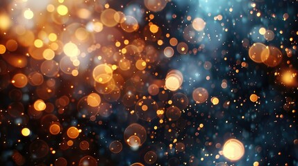 Poster - Abstract lights with sparkles and bokeh on festive background for design template