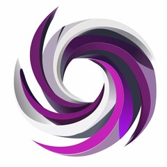 Sticker - Abstract Swirling Graphic Logo with Purple, Grey, and Pink Colors