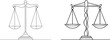 © Zaleman - Law balance and scale of justice drawing. Logo and symbol of equality.