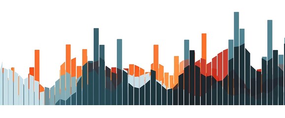 Bar graph showing a significant increase in market performance, with a sudden rise in stock values.