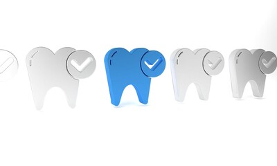 Sticker - Blue Tooth whitening concept icon isolated on white background. Tooth symbol for dentistry clinic or dentist medical center. Minimalism concept. 3D render illustration