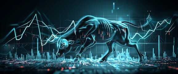 Basic depiction of a bullish market trend, with a gradual rise in stock prices shown on the graph.