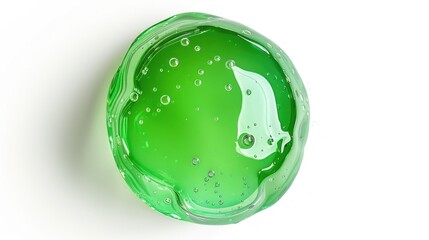 Poster - A detailed view of a green object covered in bubbles, suitable for use as an illustration or graphic element