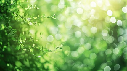 Canvas Print - Abstract blurred spring background with fresh green hues