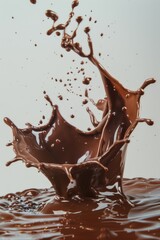 Poster - A picture of water with a splash of chocolate on top