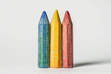 Poster - A collection of three colored pencils placed together on a surface