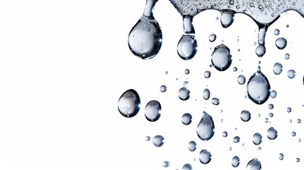 Poster - Faucet dripping with tiny water droplets falling down