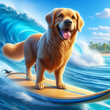 © geneilton - Cachorro Golden Retriever Surfista