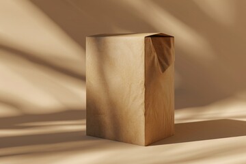 Aufkleber - A simple wooden box placed on a table, ideal for use in still life photography or as a decorative prop