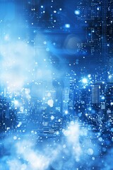Leinwandbilder - Abstract blue background with glowing hexagonal patterns, representing futuristic technology, digital networks, and modern geometric design