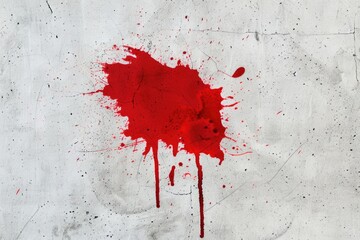 Poster - A vibrant red paint splatter adorns a clean white wall