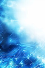 Leinwandbilder - Abstract blue background with glowing hexagonal patterns, representing futuristic technology, digital networks, and modern geometric design