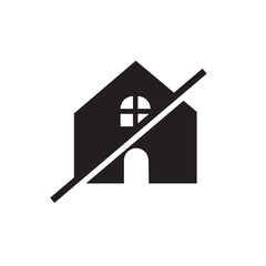 Vector Isolated No House Icon. isolated on White Background. . vector illustration. EPS 10/AI