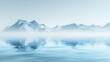 © JINGWEN - Elegant Arctic Landscape with Blue Sky, Mountains and Sea on Minimalist White Background for High-Resolution Product Presentation